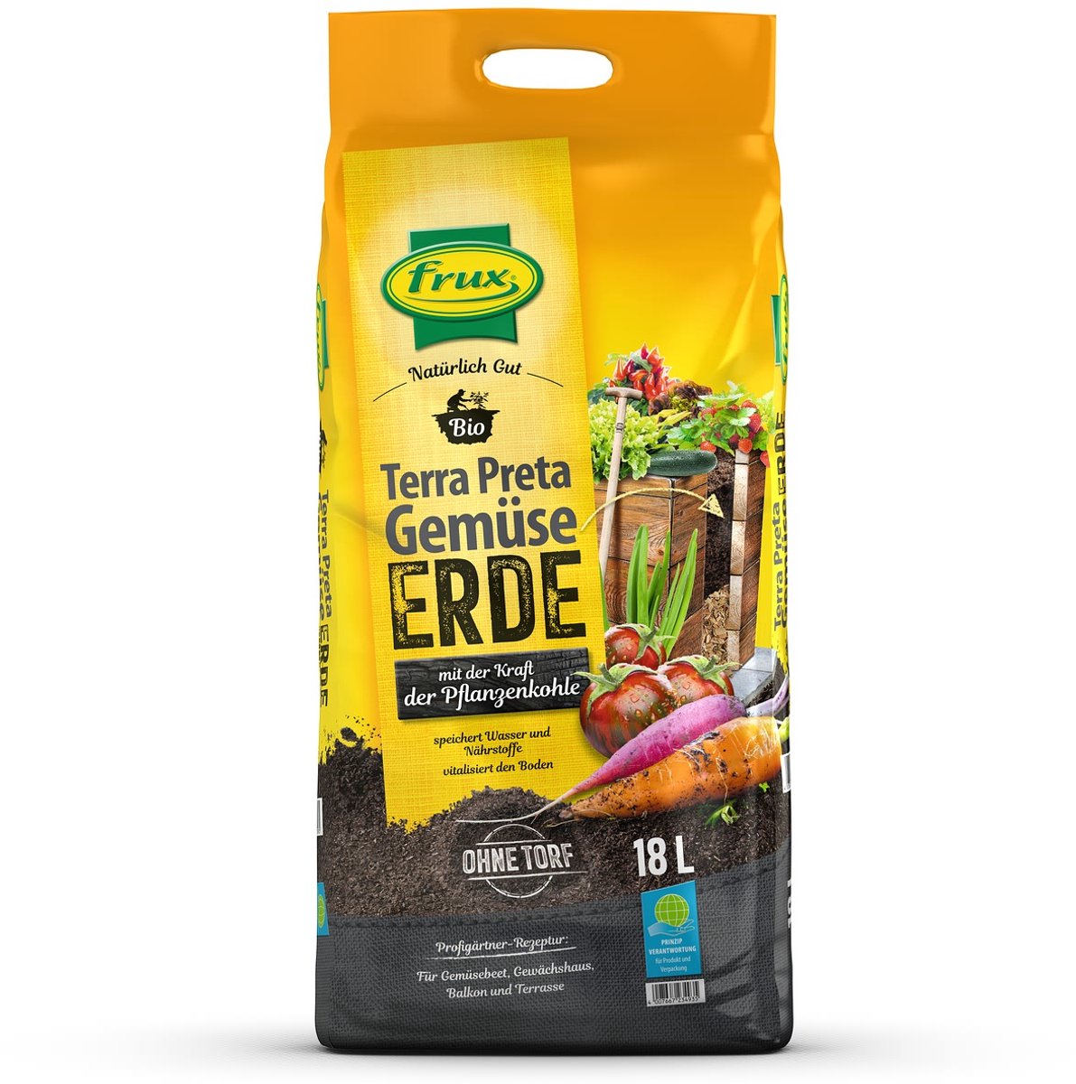 frux Pro Terra Preta groenteaarde met plantenkool torfvrij - 18 liter