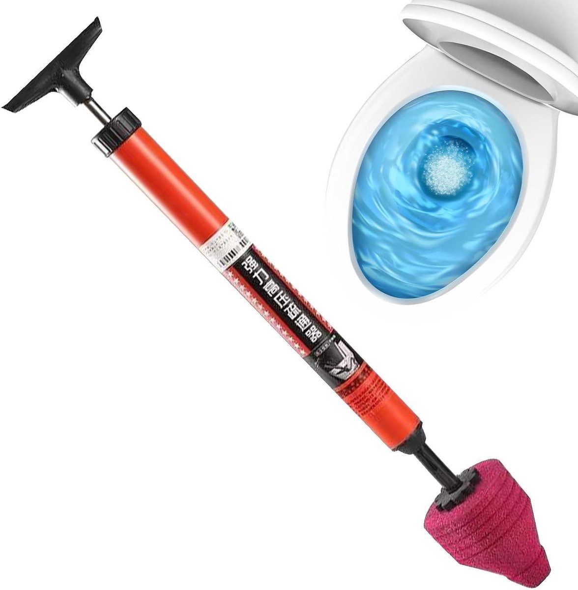 Hogedruk Ontstopper - Toilet Verstopper - Afvoer Reinigen - Ergonomische Handgreep - 62.3 cm - Grijs