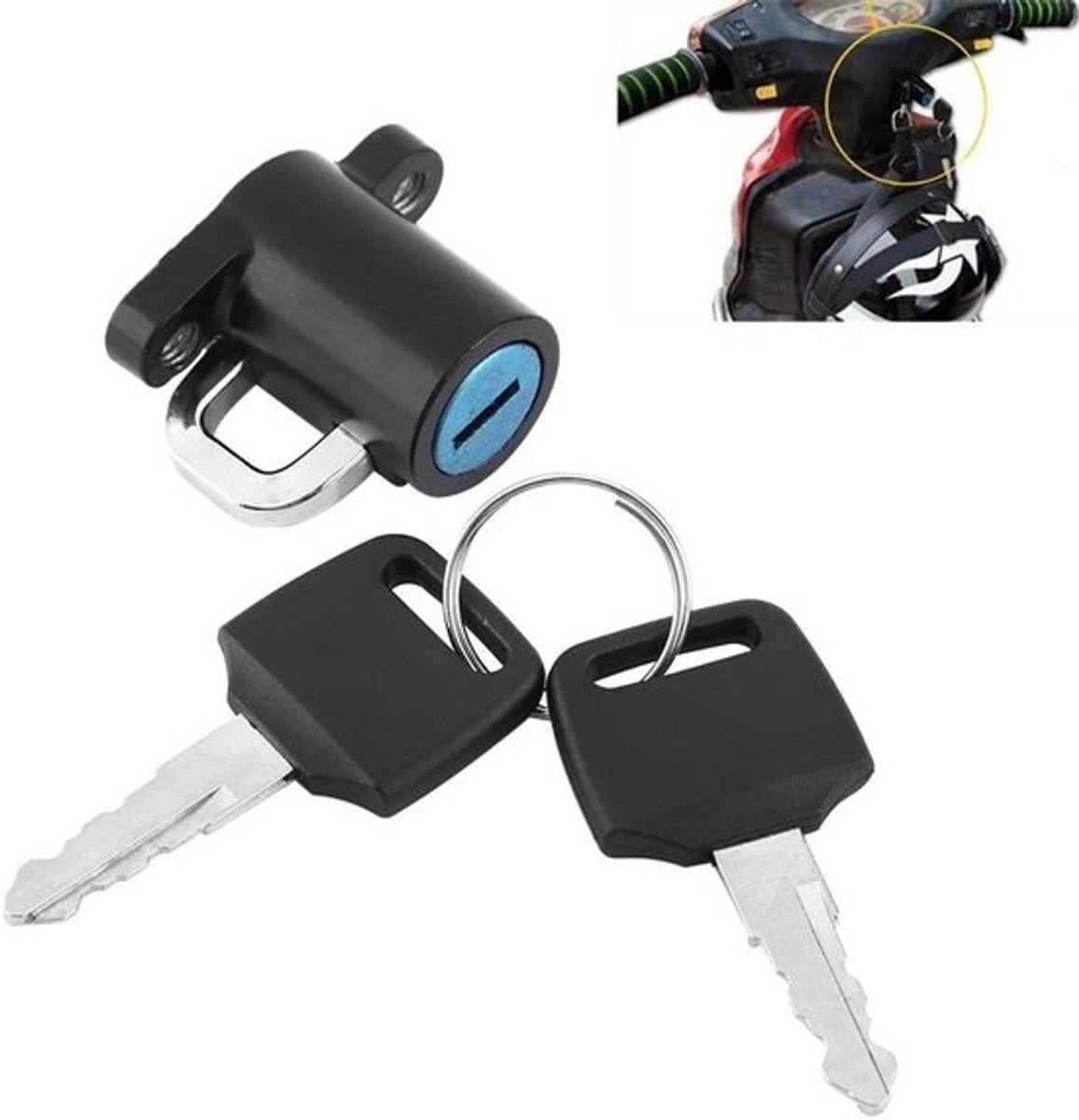 Universeel Helmslot voor Motor Scooter en Fiets - Veiligheidsslot met 2 Sleutels