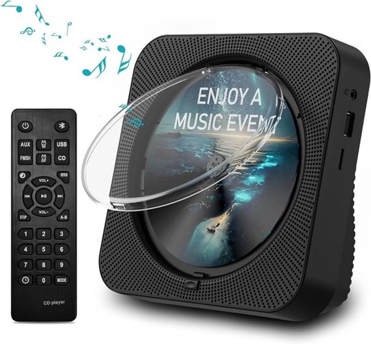 Draagbare CD-speler met Bluetooth en HiFi Speakers voor Thuisgebruik