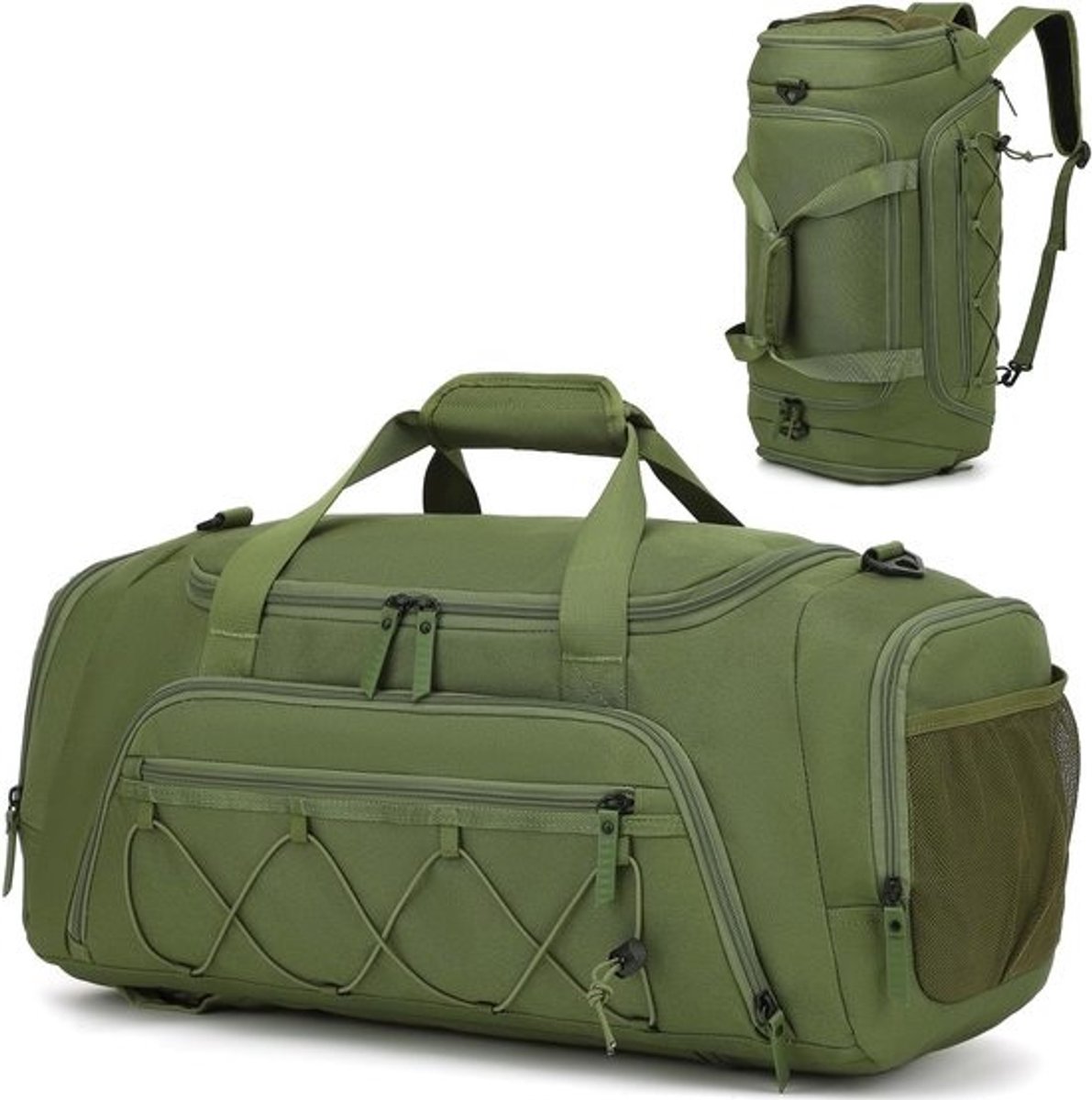Reistas Duffle Bag - Sporttas Weekendtas - Reizen Kamperen Gym - Schoenen Nat Scheidingsvak - 40 Liter Capaciteit - Groen