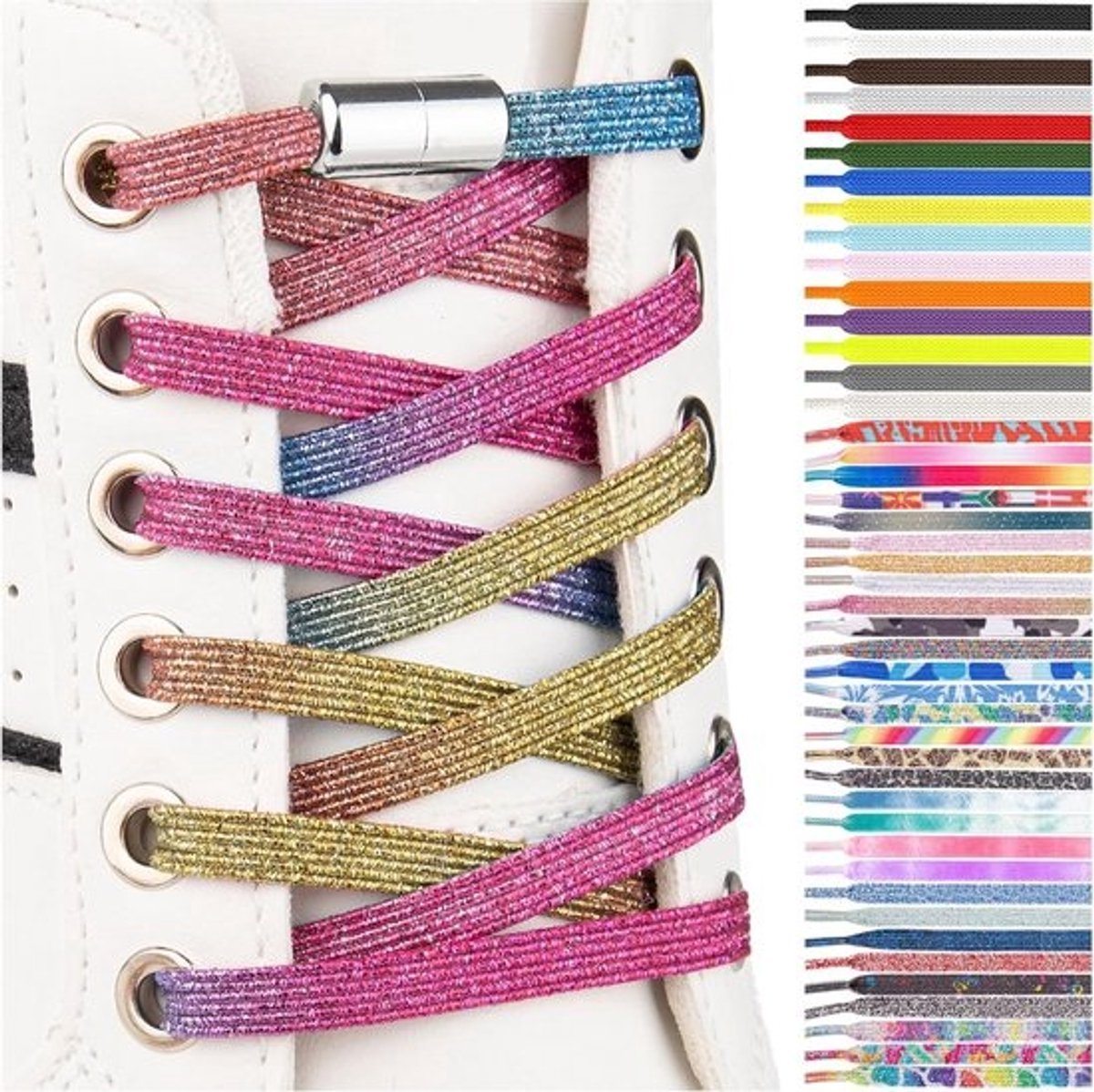 Elastische Veters Zonder Strikken - Snelsluiting voor Kinderschoenen en Volwassenen