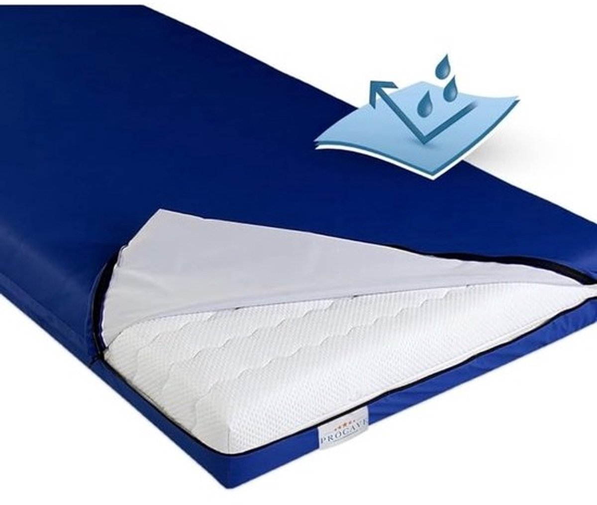 Waterdichte Matrashoes - Matrasbeschermer Hoes - Matras Beschermen - Ademend en Afwasbaar - 80x200 cm - Blauw