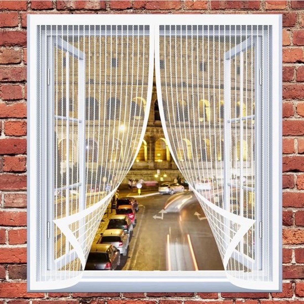 Magnetisch Vliegengaas - Insectenhor Raam - Buitenruimte Vrijhouden - Automatische Sluiting - 130 x 175 cm - Wit