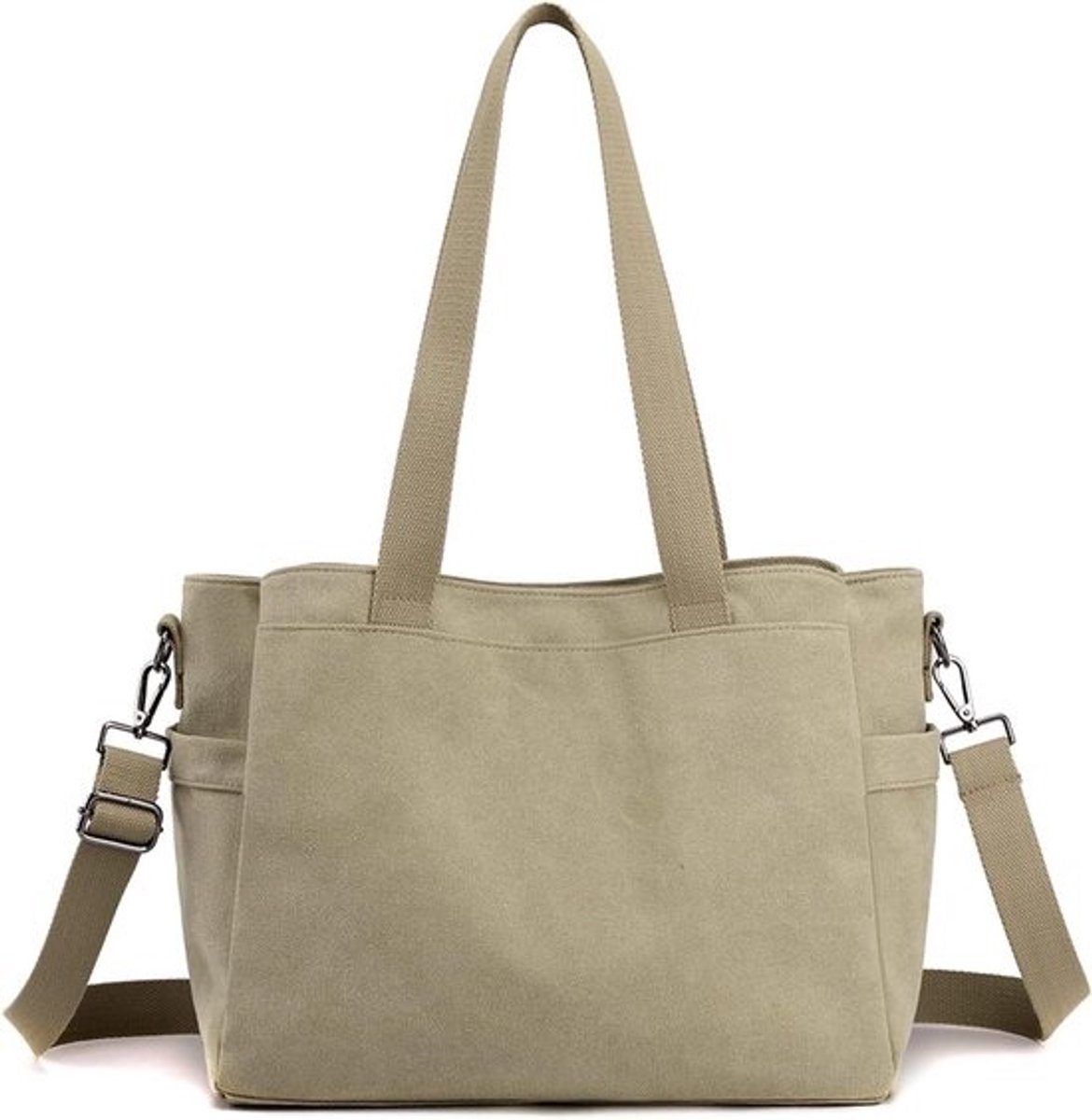 Grote Canvas Schoudertas Dames - Crossbody Tas & Handtas voor Werk en Reizen