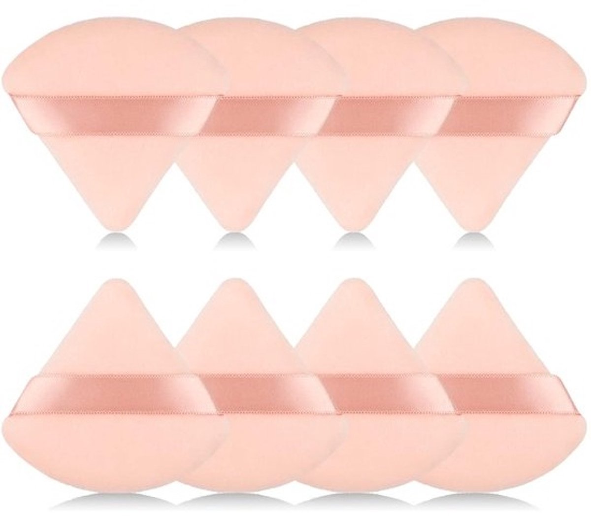 8-delige Driehoekige Make-up Sponsjes - Zachte Fluweel voor Contouring & Foundation - Geschikt voor Ooghoeken & Gezichtsdetails (Kleur: kleur)