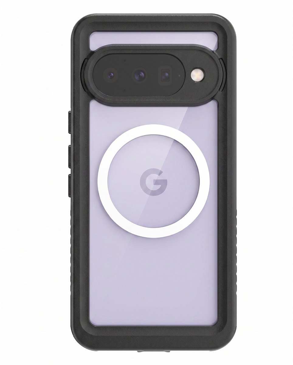 Redpepper, MagSafe Hoesje geschikt voor Google Pixel 11 Waterdicht IP68 Schokbestendig 2m met Koord, Zwart