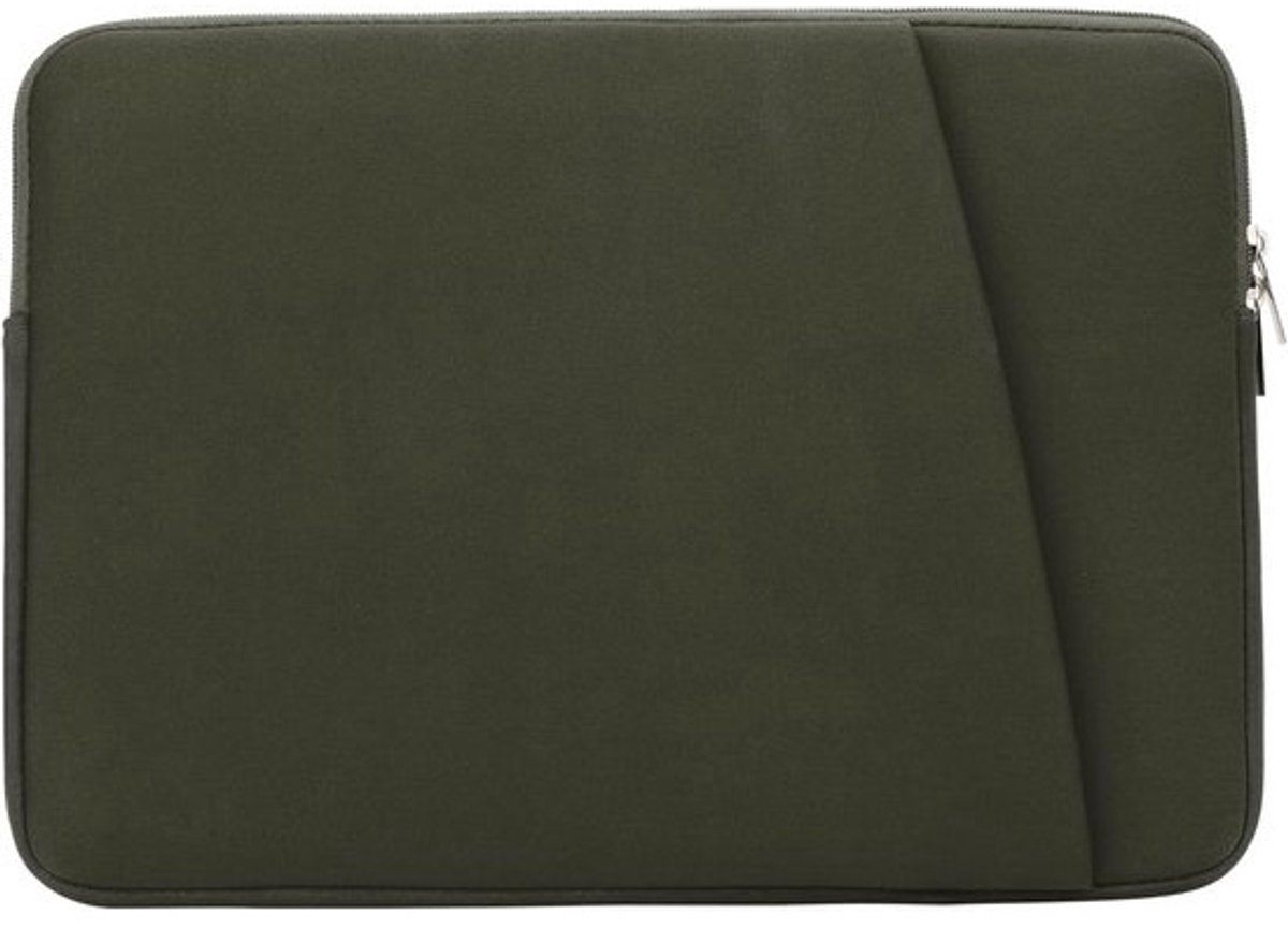 Universele Laptop Sleeve 15.6 inch en 16 inch – Waterafstotende Laptoptas met Extra Vak – Groen