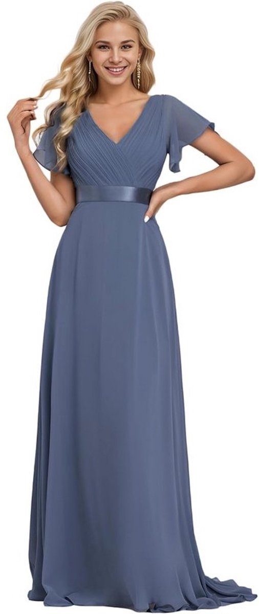 Elegante V-hals Chic A-lijn Jurk met Split voor Dames
