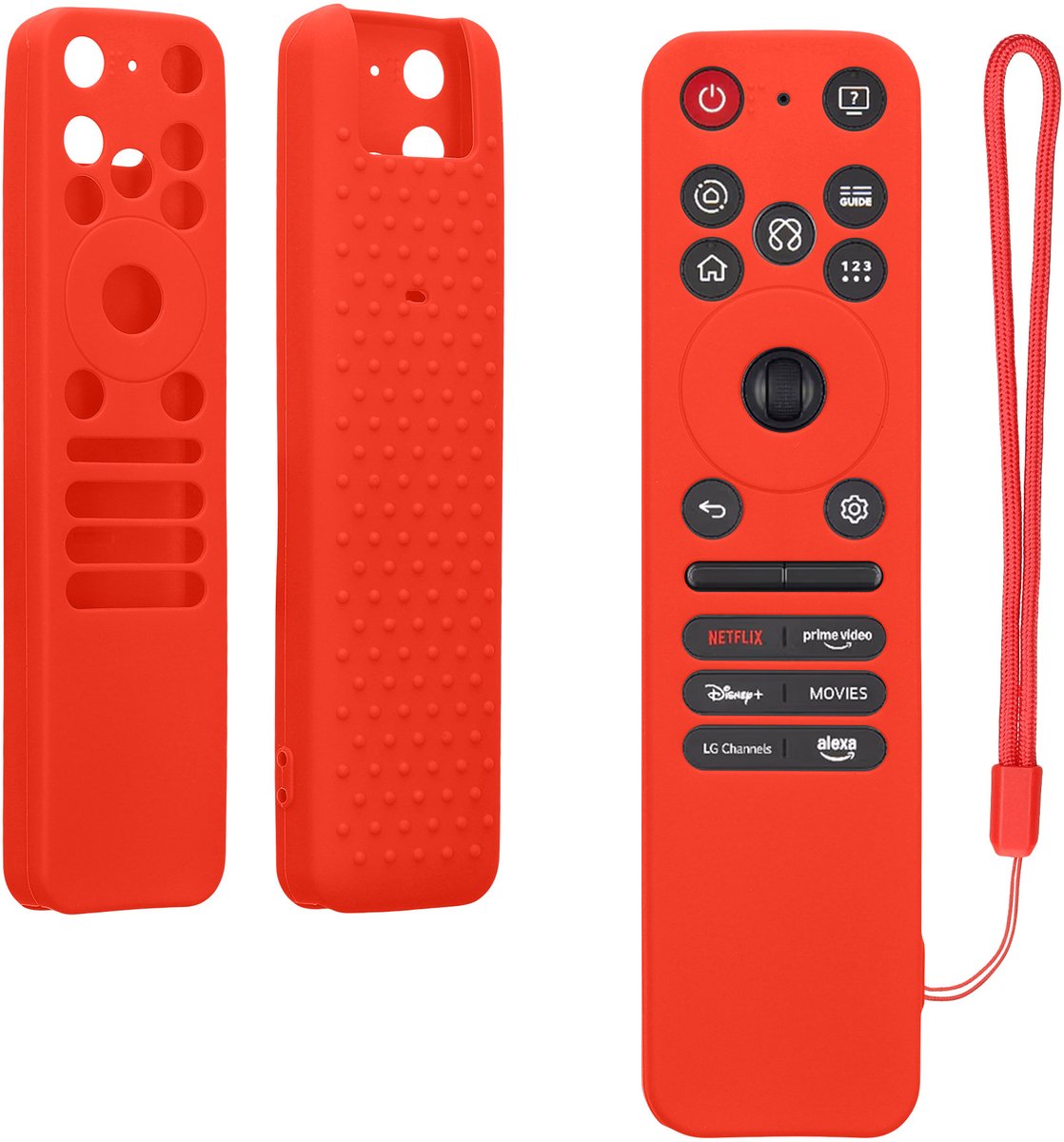 kwmobile hoes geschikt voor LG LG MR-25GA Magic 2026 - Siliconen anti-slip hoes voor afstandsbediening in rood