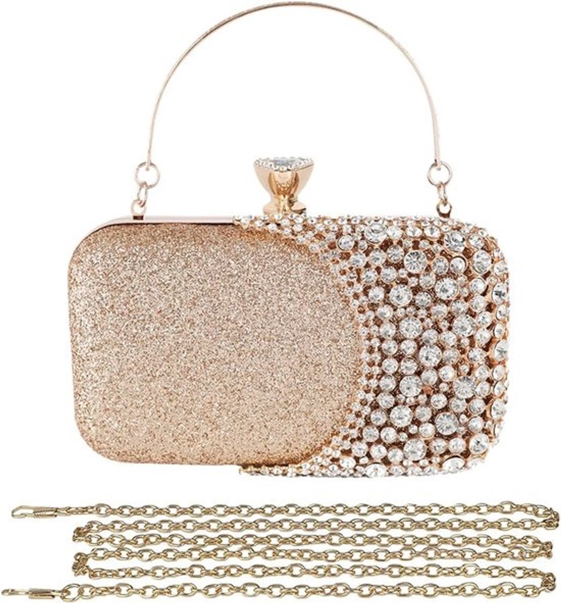 Glanzende Avondtas met Strass en Pailletten voor Dames - Clutch en Schoudertas