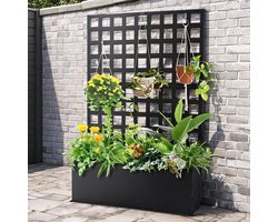 Danky - Metalen Plantenbak met Trellis - Gegalvaniseerd - 180x118cm