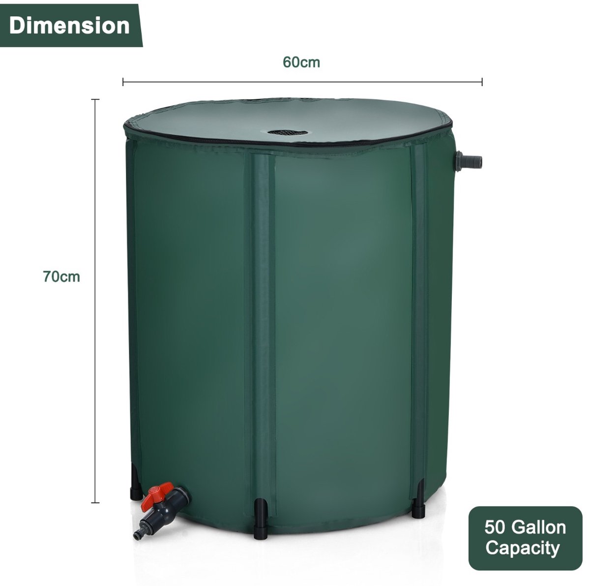 SureDeal® - Regentank - Waterton - Regenton - 200 Liter - Kraantje - Groen - Besproeien Tuin