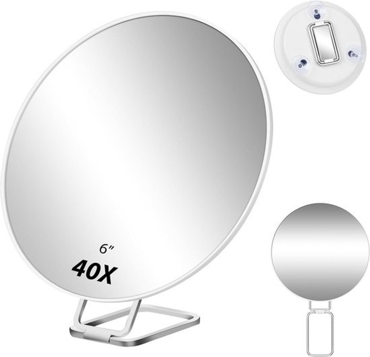 40x Vergrotingsspiegel Set: Make-up Spiegel met Standaard, Pincet en Schaar