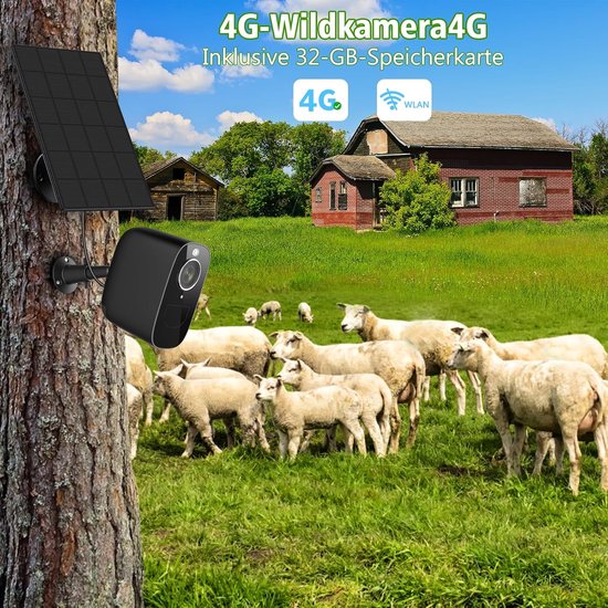 4G Bewakingscamera - Zonnecamera Buiten - Locatie Bewaken - Zonder Internet - 4 MP - Zwart — afbeelding 5