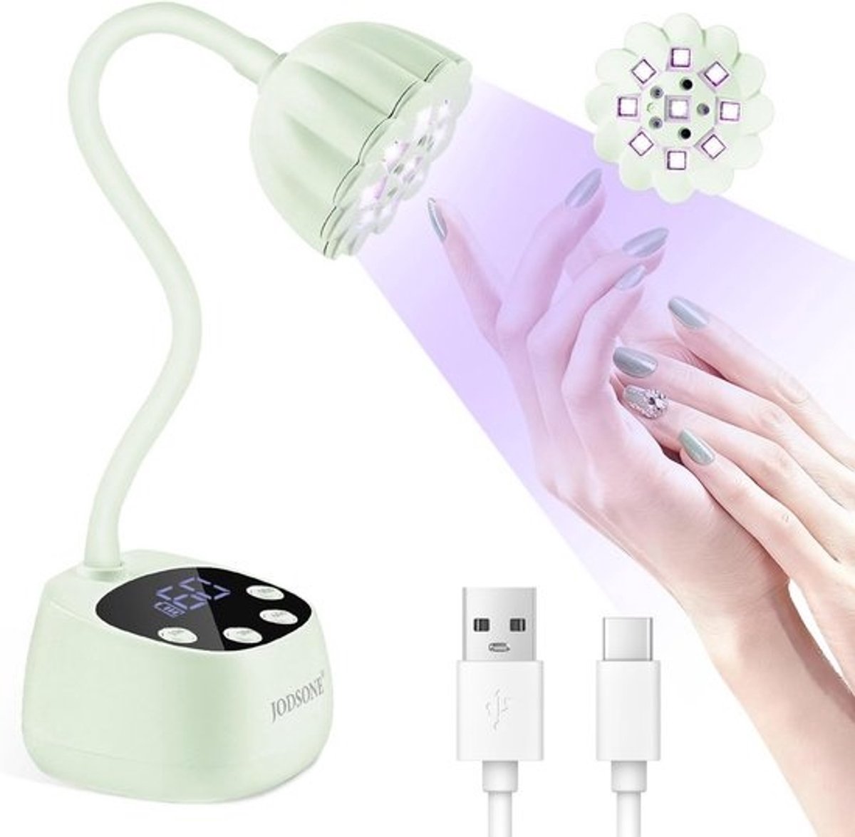 Lichtcyaan LED nagellamp - Sneldrogend voor thuis en salon - Beginner vriendelijk