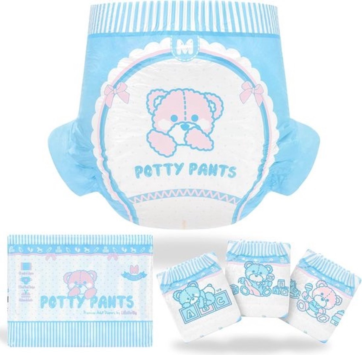 Volwassen Bedrukte Luiers voor Comfort en Veiligheid - Potty Pants (Medium 71-96cm)