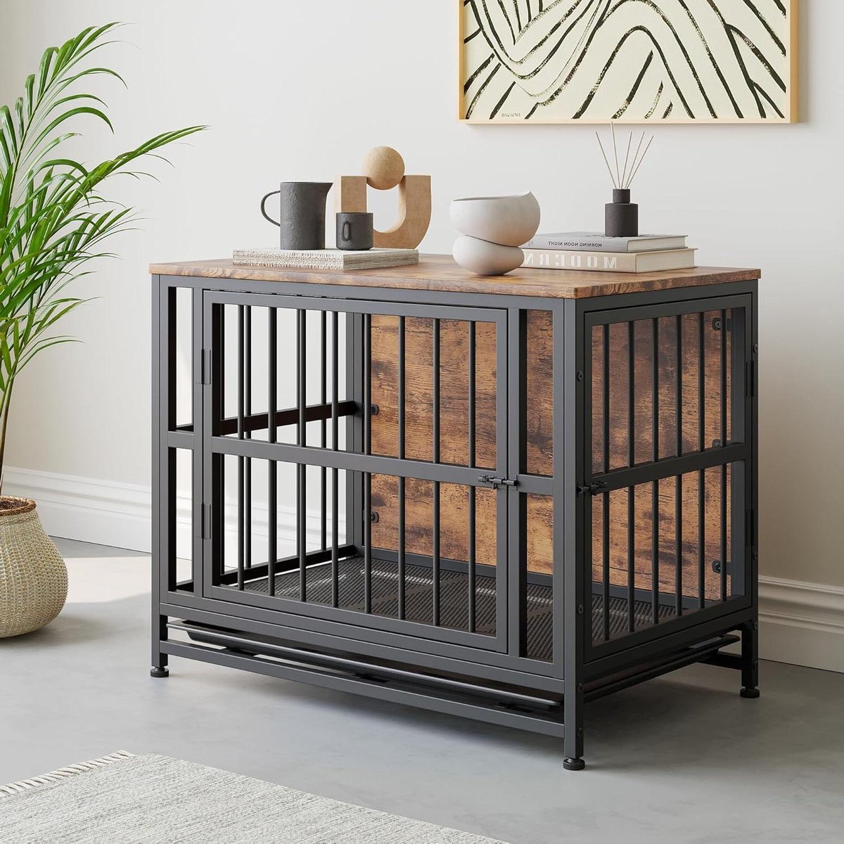 Hondenkooi Meubel - Huisdierennest - Veilige Rustplek - Dubbele Deuren - 83 cm - Bruin