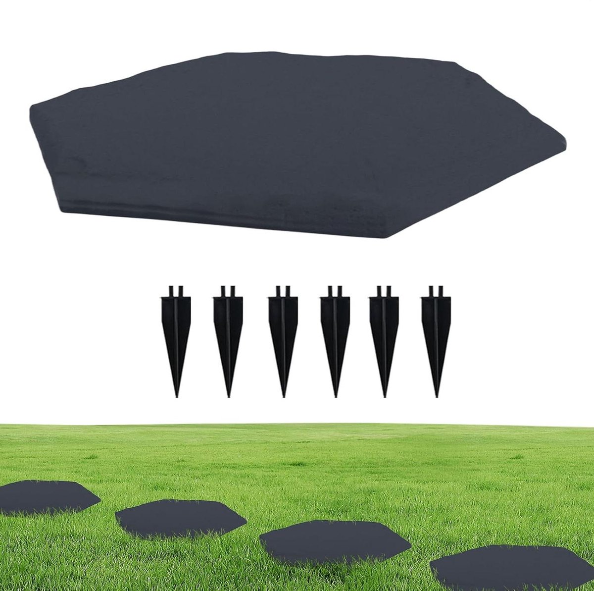 Decoratieve Stapstenen - Tuinpad Stenen - Tuin Paden Aanleggen - Met Grondhaken - 39 cm Diameter - Hexagon
