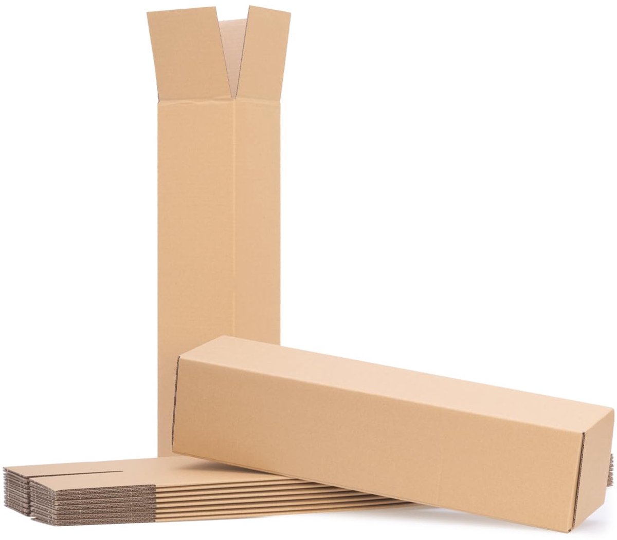 SnelShoppen - 30 Stuks Vierkante Verzenddozen 475 x 110 x 110 mm - Verzenddozen, Vouwdozen, Verzendkokers, Lang, Perfect voor Verzenddoeleinden, Kanto