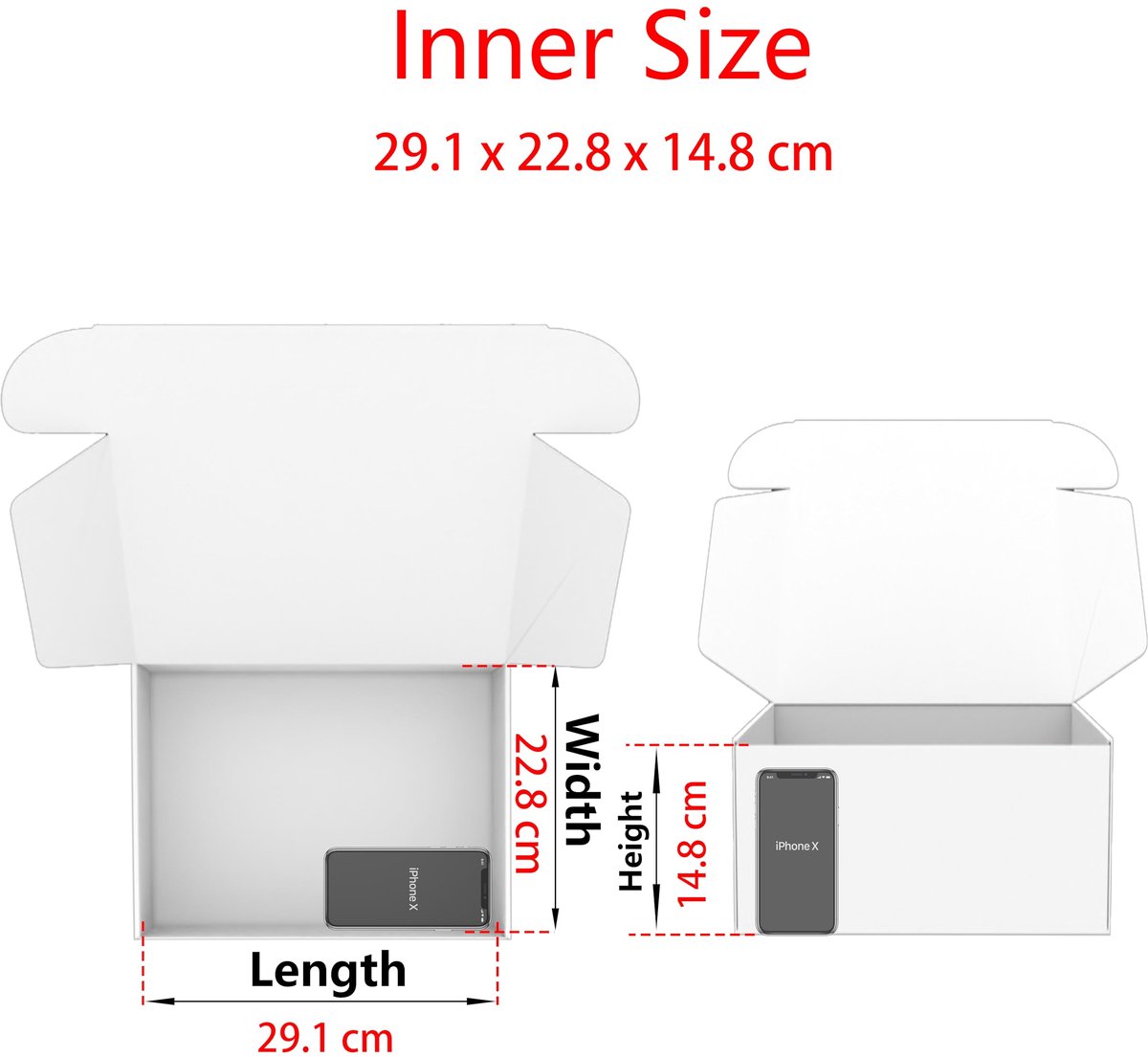 SnelShoppen - Cenoid Middelgrote Postdozen - 300x230x150 mm - Zwarte Verzenddozen - Kartonnen Verpakkingsdozen - Perfect voor Kleine Bedrijven - Pak v