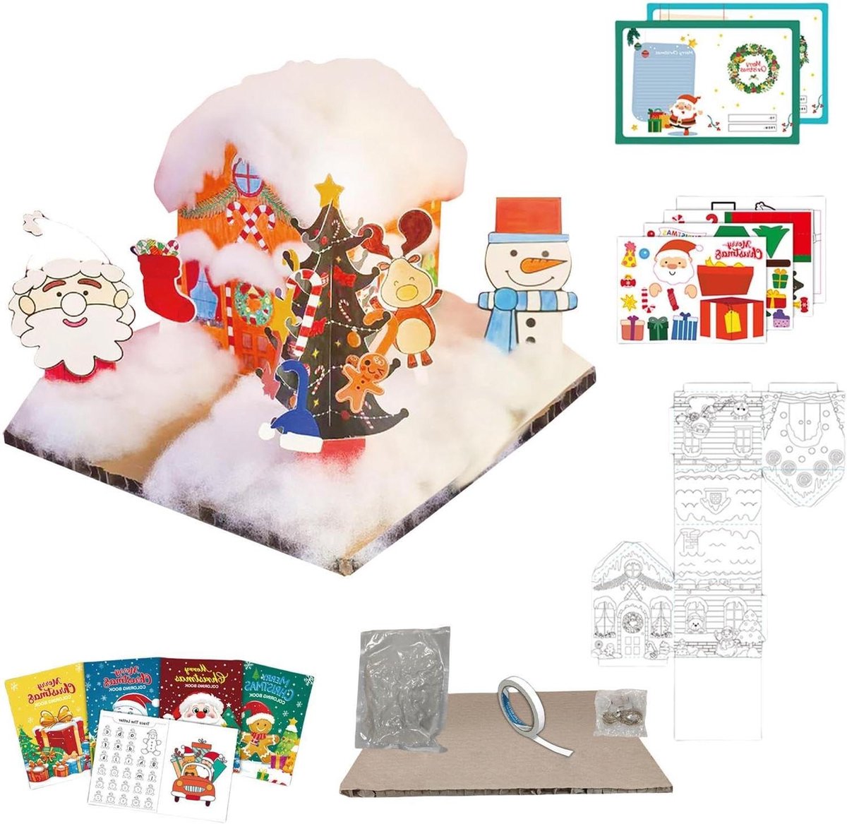 Kerst Knutselpakket - Handgemaakt Pakket - Feestdagen Decoratie - Creatieve Graffiti Set - 33 x 27 x 4 cm
