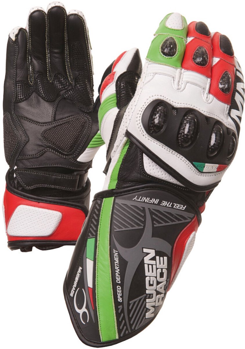 MUGENRACE Neptun Wit Rood Groene Handschoenen - Handschoen