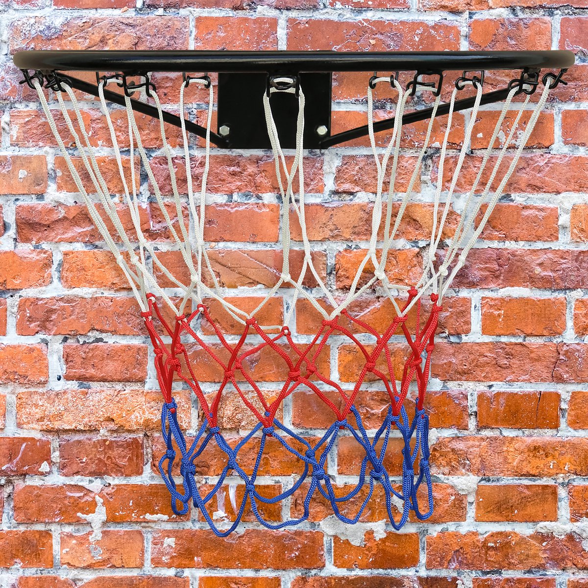 DESMIU Basketbalring – 45 Cm – Wandmontage Met Net – IJzer En Nylon – Zwart – Voor Thuis En Kindertraining – Weerbestendige Coating