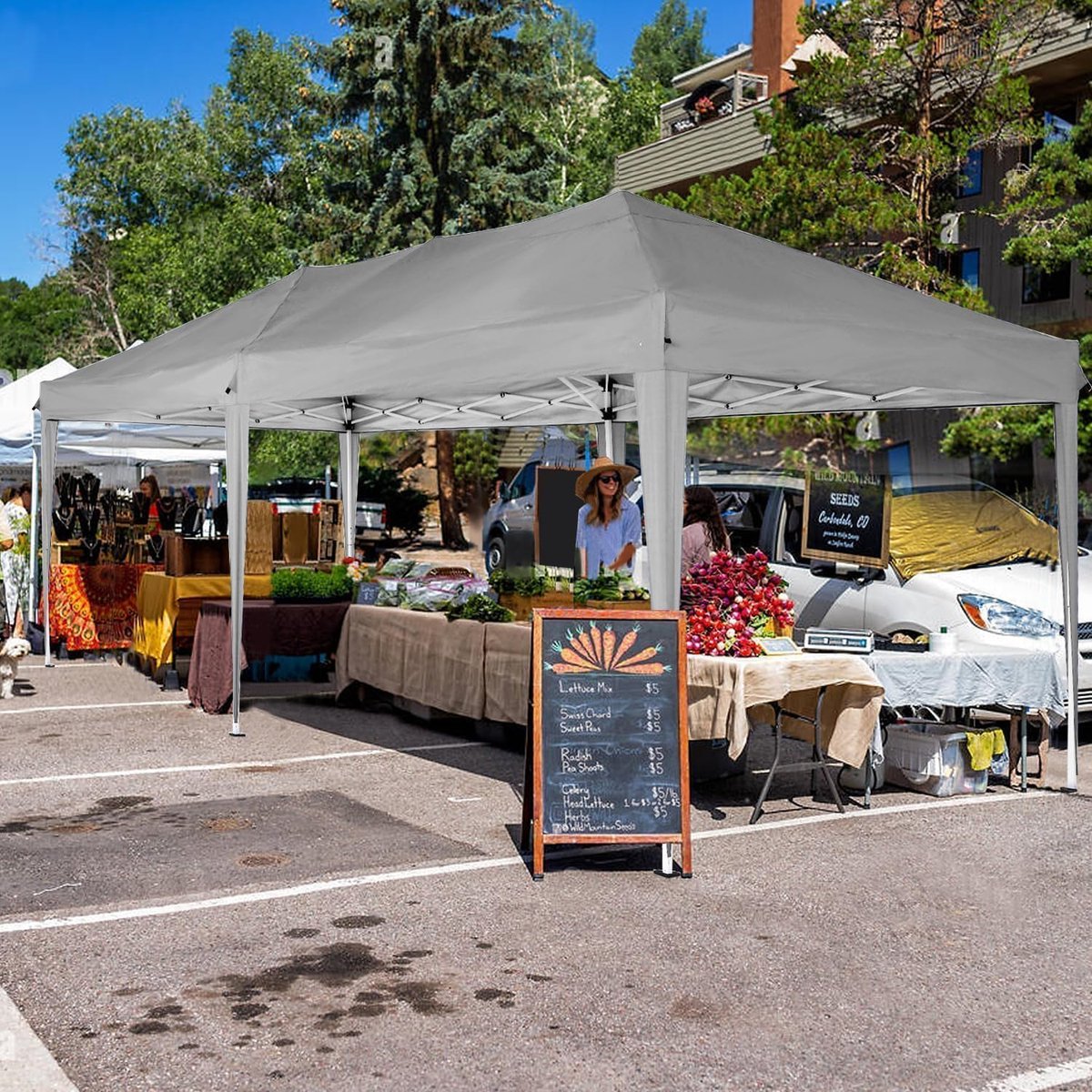SnelShoppen - Vouwpaviljoen 3x6 m - Waterdichte partytent met 6 zijwanden - Stabiel en anti-UV tuinpaviljoen voor bruiloften, feesten, camping en buit