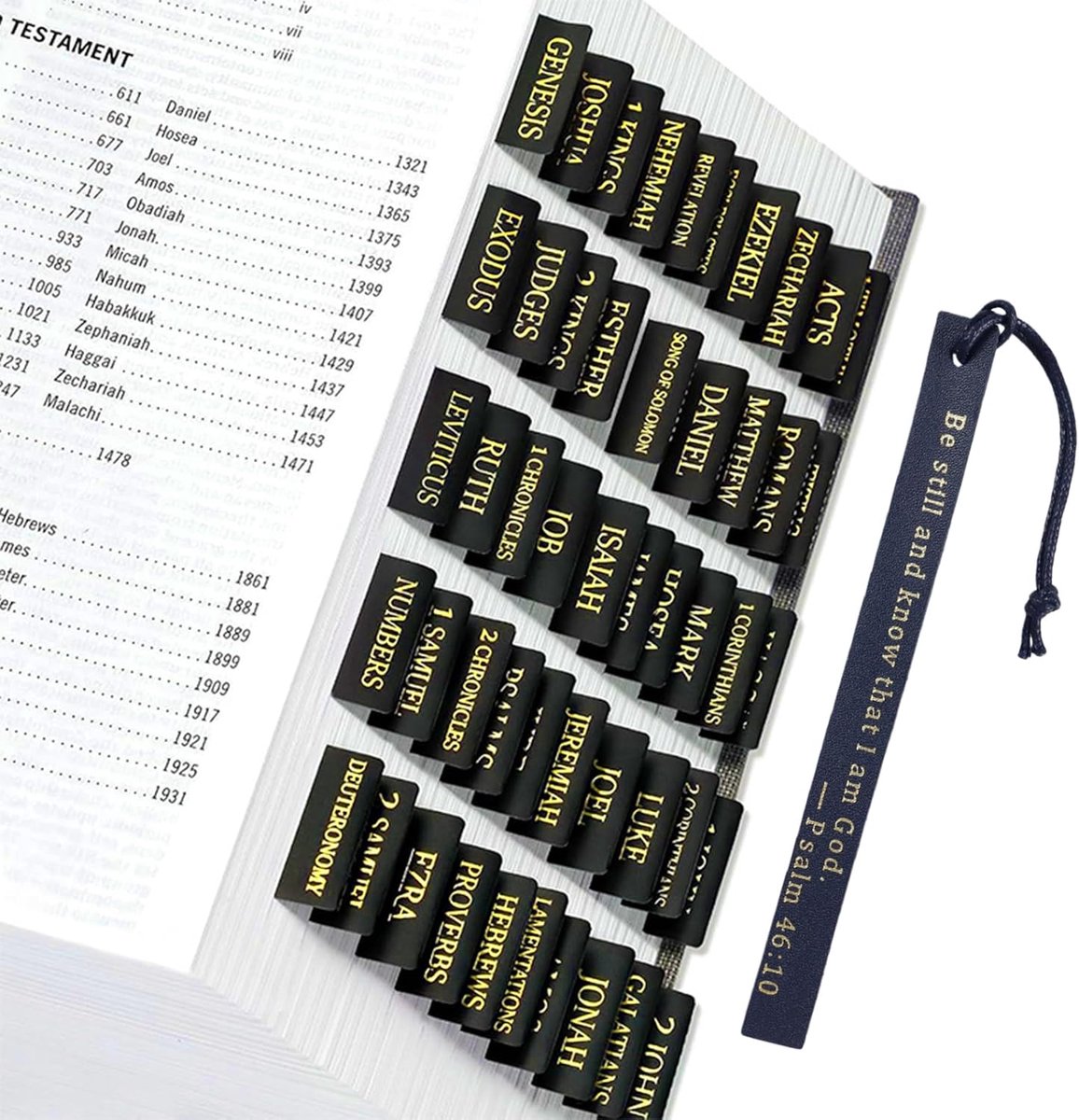 Gelamineerde Bijbelreider, 90 Bijbeltabs Zwart, Bijbelboektabs, Bijbeljournaling-accessoires, Studie, Bijbel, Journal - ShopVlot