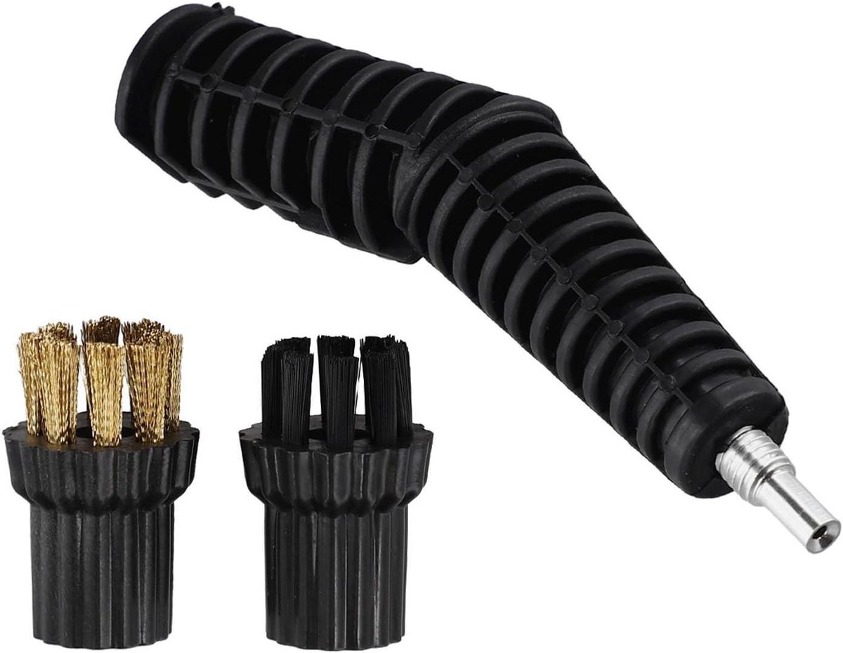Stoomreiniger Opzetset - Borstelkop Mondstuk - Grondig Reinigen - Duurzaam Materiaal - 11 x 10 x 3 cm - Grijs