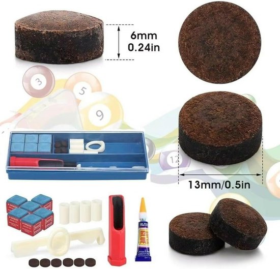 Keu Reparatie Set - Billard Keu Onderhoud - Keu Repareren - Basis Reparatie Kit - 1 Kilogram - Multi Color — afbeelding 4
