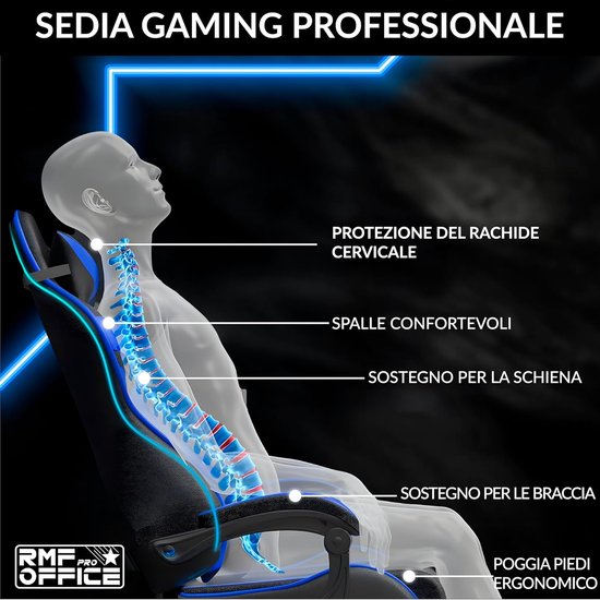 SnelShoppen - Professionele Gaming Stoel - Ergonomische & Kantelbare Gaming Chair met Voetsteun - Comfortabele en Ontspannende Stoel met Zwenkwielen, van snelshoppen — afbeelding 3