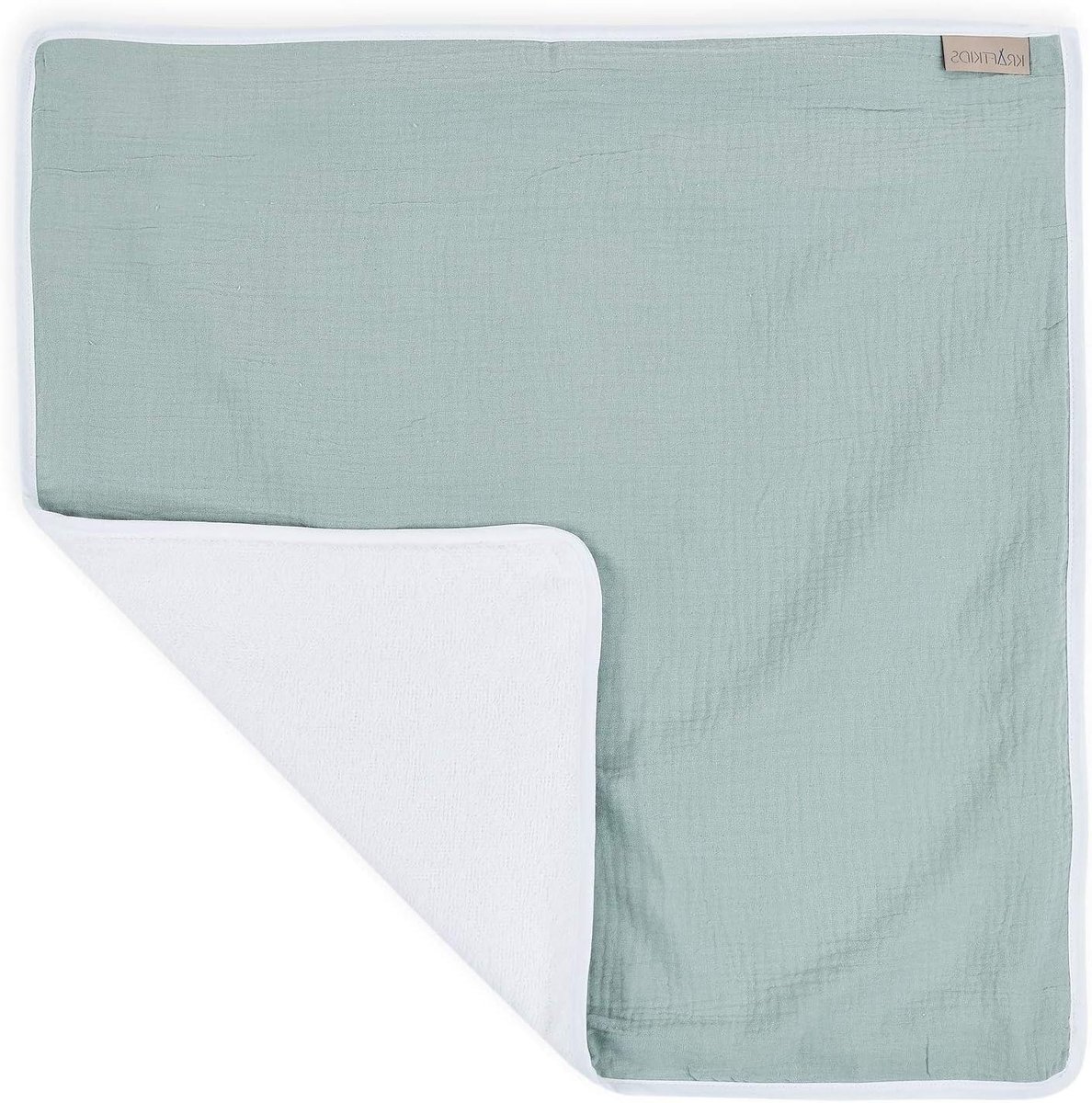 Aankleedonderlegger Mousseline - Luieronderlegger Verschoonmat - Baby Verzorgen - Waterdicht 3-laags Systeem - 60 x 60 cm - Mintgroen