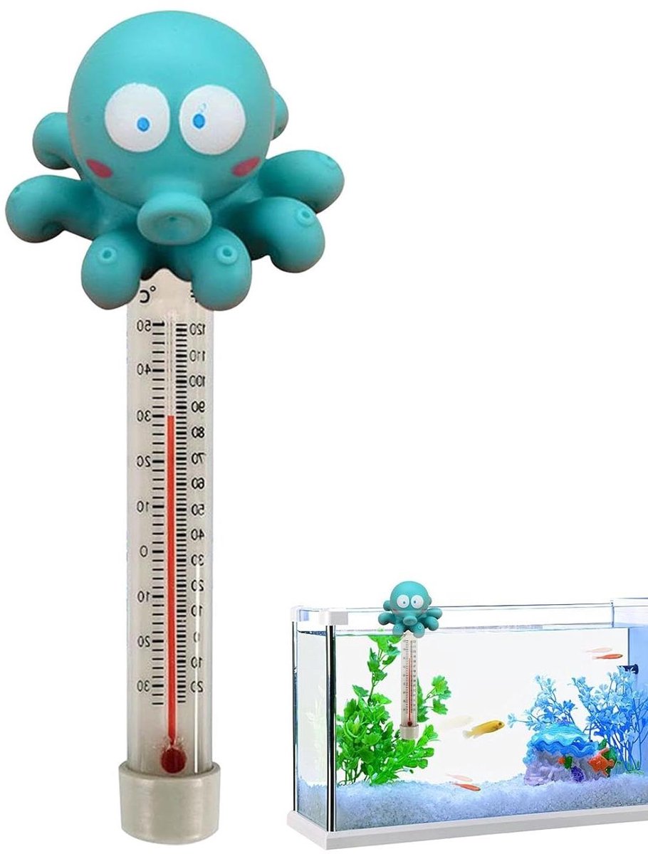Zwembad Thermometer - Drijvende Meter - Water Temperatuur - Cartoon Dieren Design - 10 Centimeter - Octopus