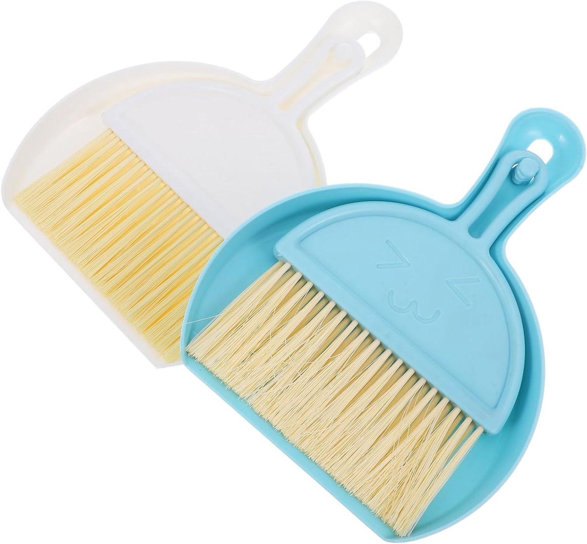 Stoffer en Blik Set - Kleine Veegset - Snel Opruimen - Compact Ontwerp - 21 cm - Diverse Kleuren