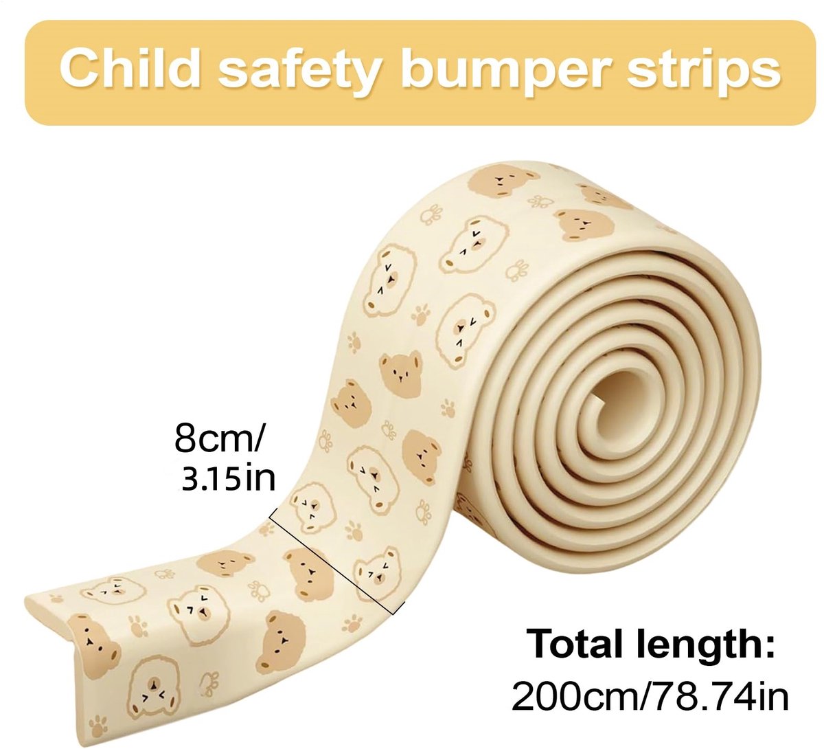 Namajunas - baby veilige stootranden - inclusief 5 hoekbeschermers gratis - zacht en flexibel - kinder veilige - beschadigt meubels niet en laat geen sporen achter - schuimrubber hoekbeschermer - geschikt voor tafel rand, bureau, kasten en meer – foto 3