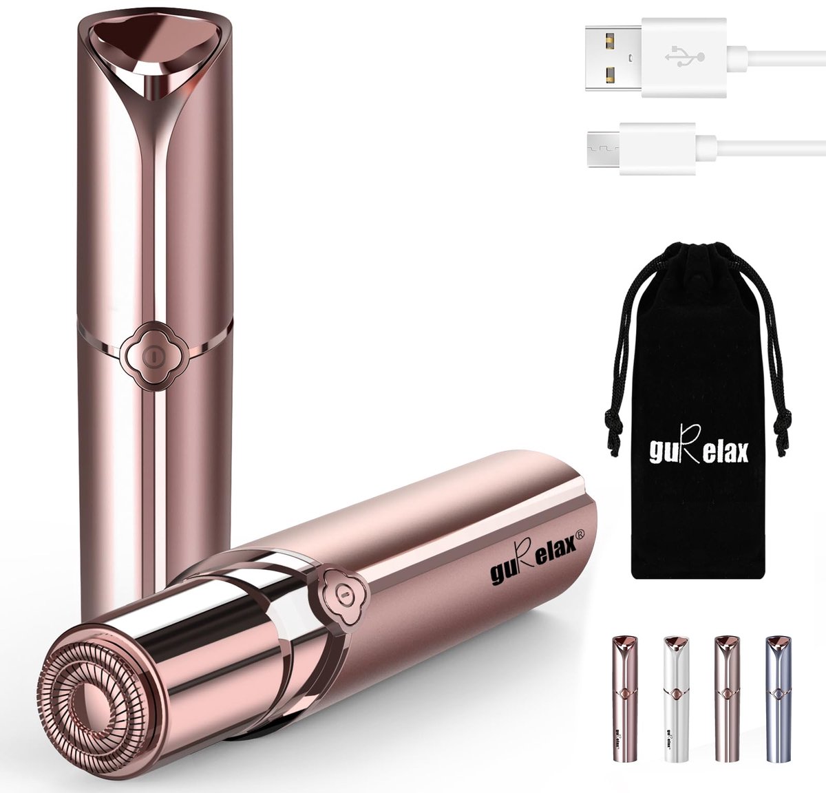SnelShoppen - Gezichtshaarverwijderaar voor Vrouwen, Pijnloos Gezichtsscheerapparaat, Oplaadbaar Gezichts-Epilator voor Lip en Kin, Dames, Compact en