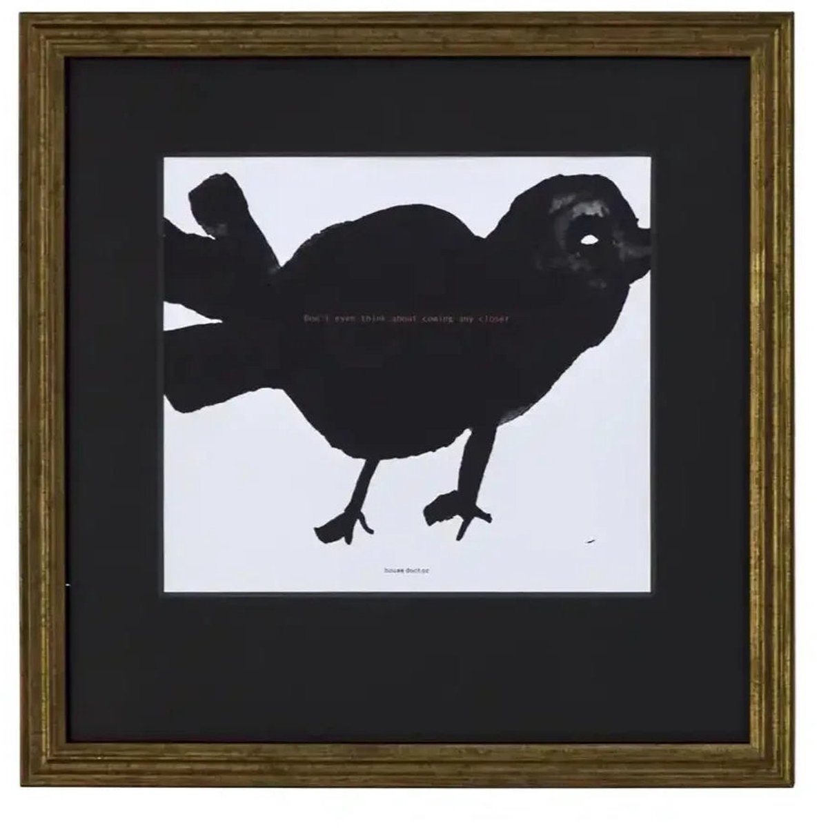 House Doctor Schilderij Bird zwart 40x40 cm