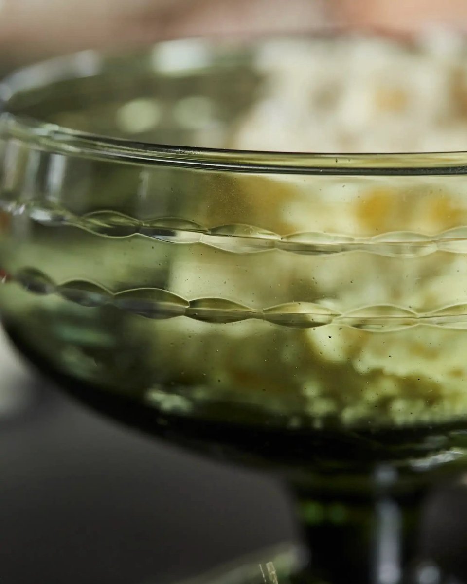 House Doctor Dessertschaal Vintage groen glas 11cm
