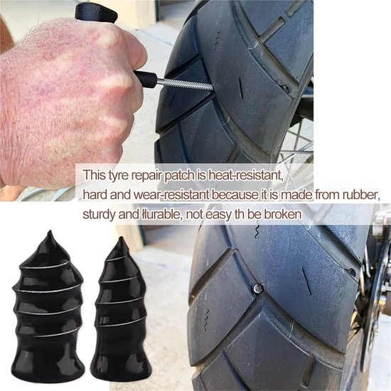 Rubberen Bandenreparatie Set - Reparatieschroeven Banden - Lekken Dichten - Zelfinstallatie - 10 stuks - Zwart — afbeelding 5