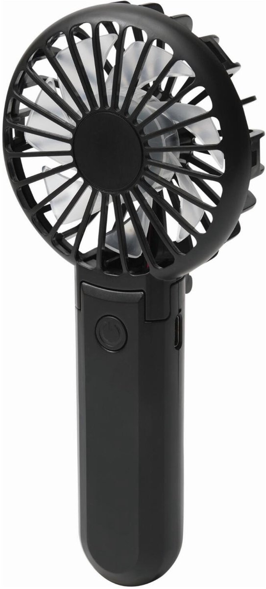 Trendoz Typhoon Mini handventilator - zwart - 8 x 17 cm - verkoeling in zomer - 3 snelheden - USB en met c-laadkabel