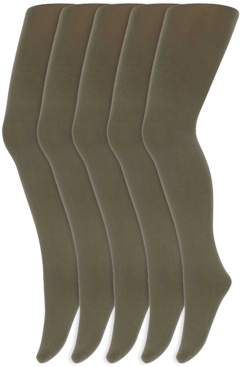 Meisjes Panty's | 100 Denier | Merk: Yellow Moon | Maat: 98 T/M 176 | Kleur: Olijf Groen | 5 Paar