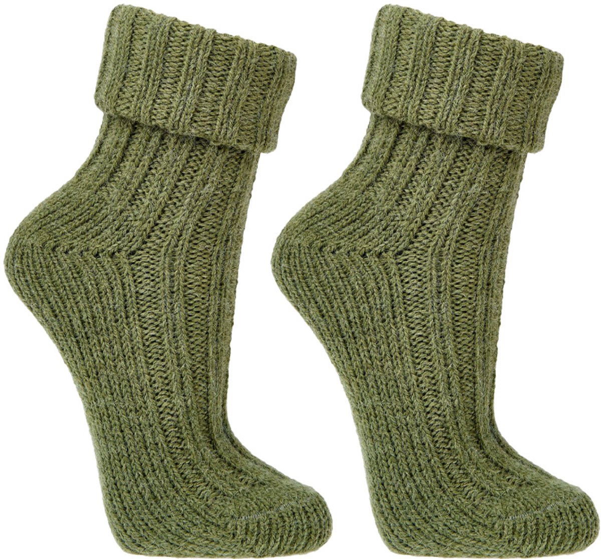 6 Paar Socks4fun Alpaca Wollen Sokken - Groen