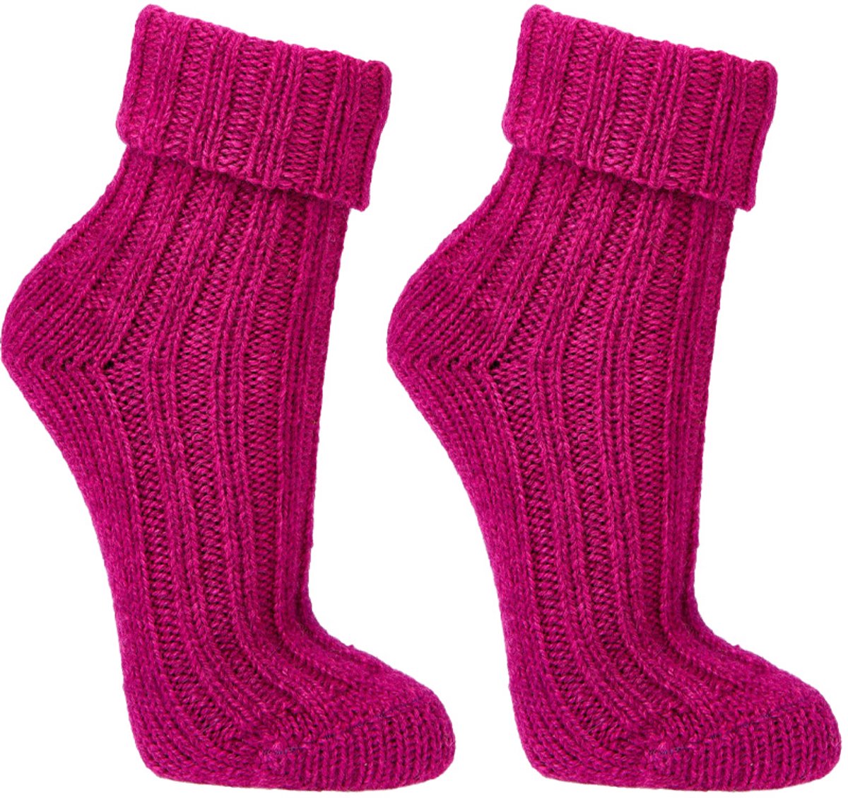 6 Paar Socks4fun Alpaca Wollen Sokken - Roze