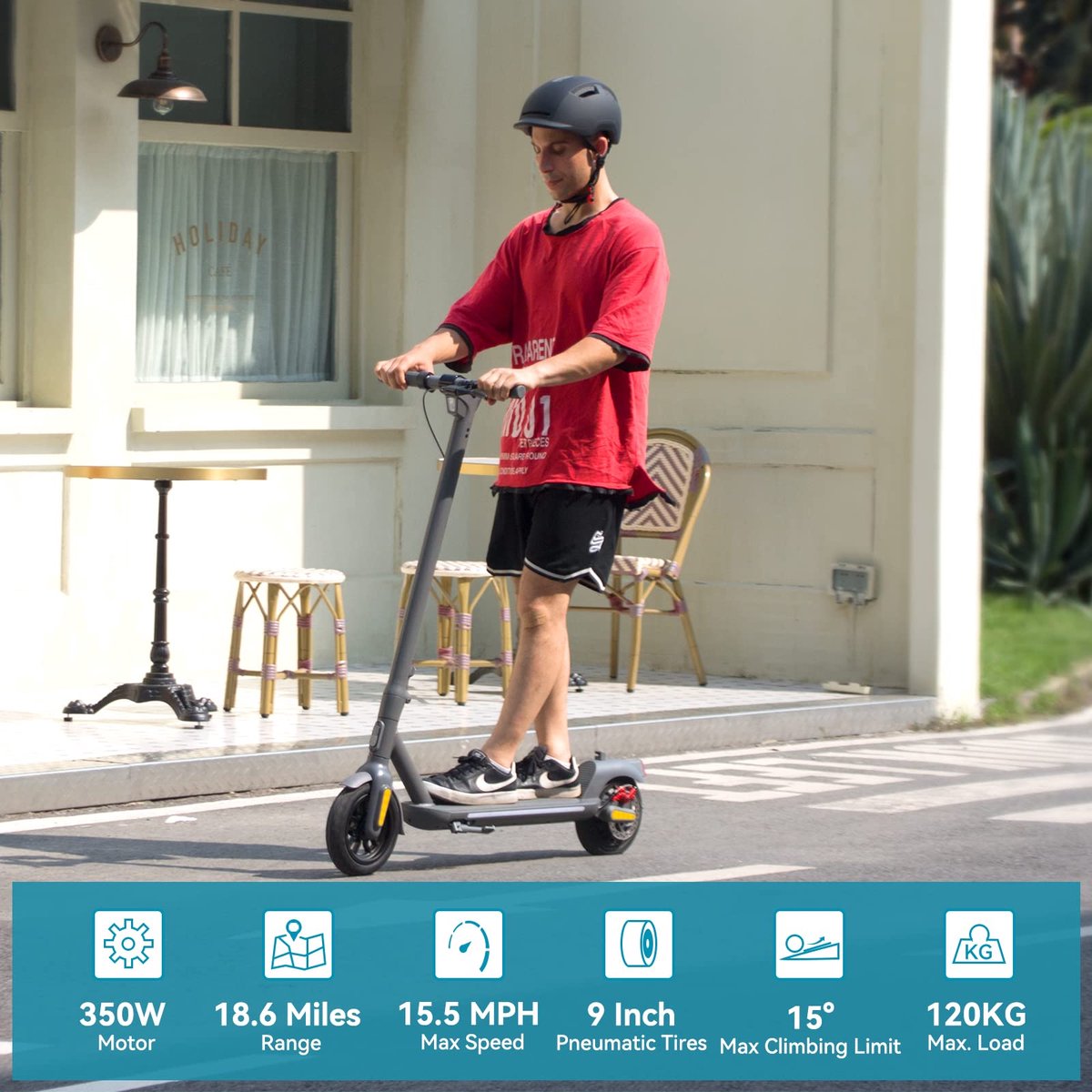 SnelShoppen - Elektrische step voor volwassenen, 350W motor, 25 km/u snelheid, 30-35 km actieradius, 25 inch banden, opvouwbaar en draagbaar, app-bedi