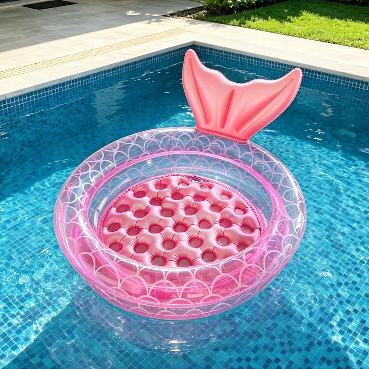 SnelShoppen - Opblaasbaar Kinderbadje 88x26 cm - Zacht Babyzwembad voor Kinderen - Draagbaar Speelzwembad - Roze - Perfect voor Tuin, Badkamer en Slaa