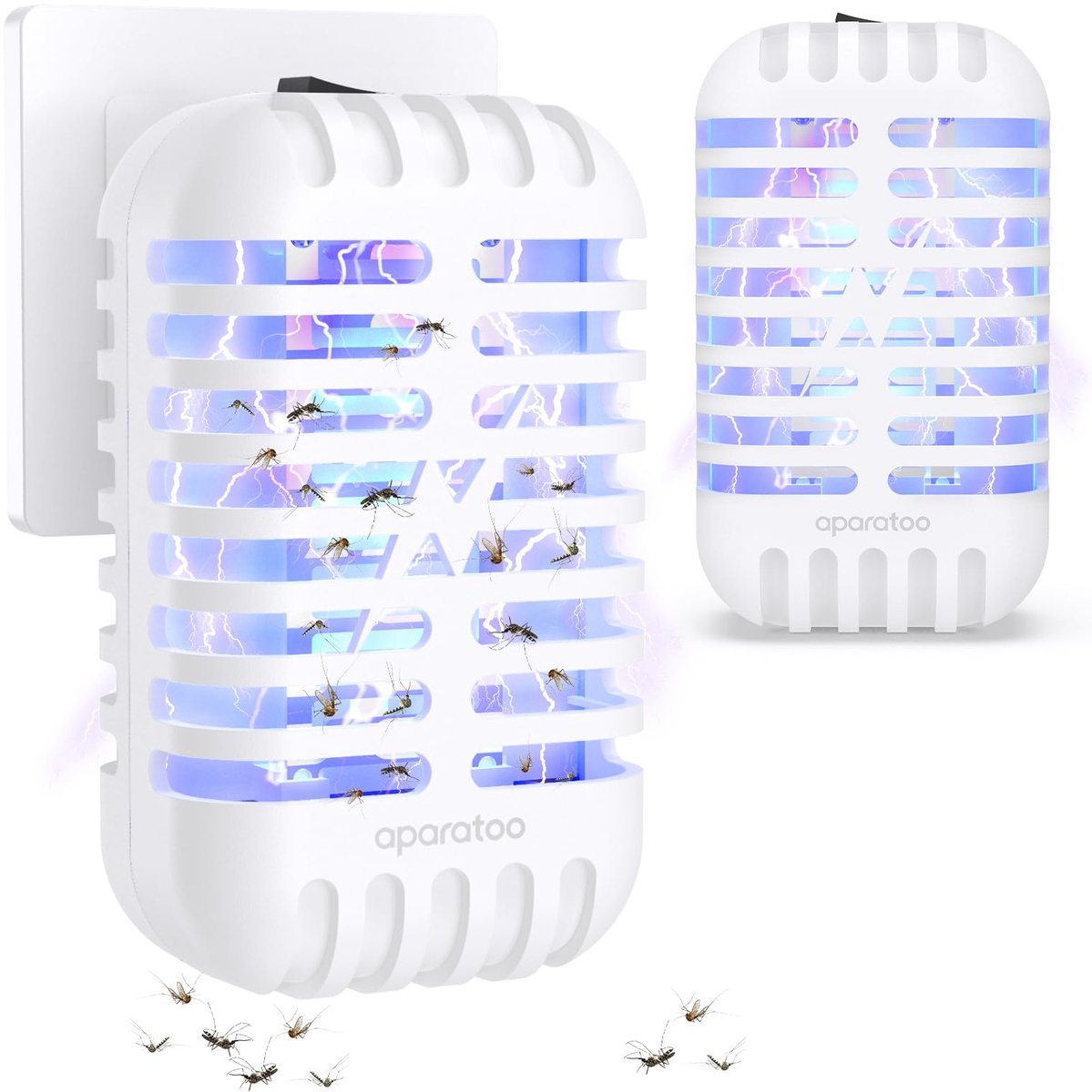 SnelShoppen - Elektrische Muggenlamp 2 stuks Insectenverdelger met UV-Licht, Stopcontact-Muggenlamp voor Binnengebruik, Vliegen, Motten, Keuken, Slaap