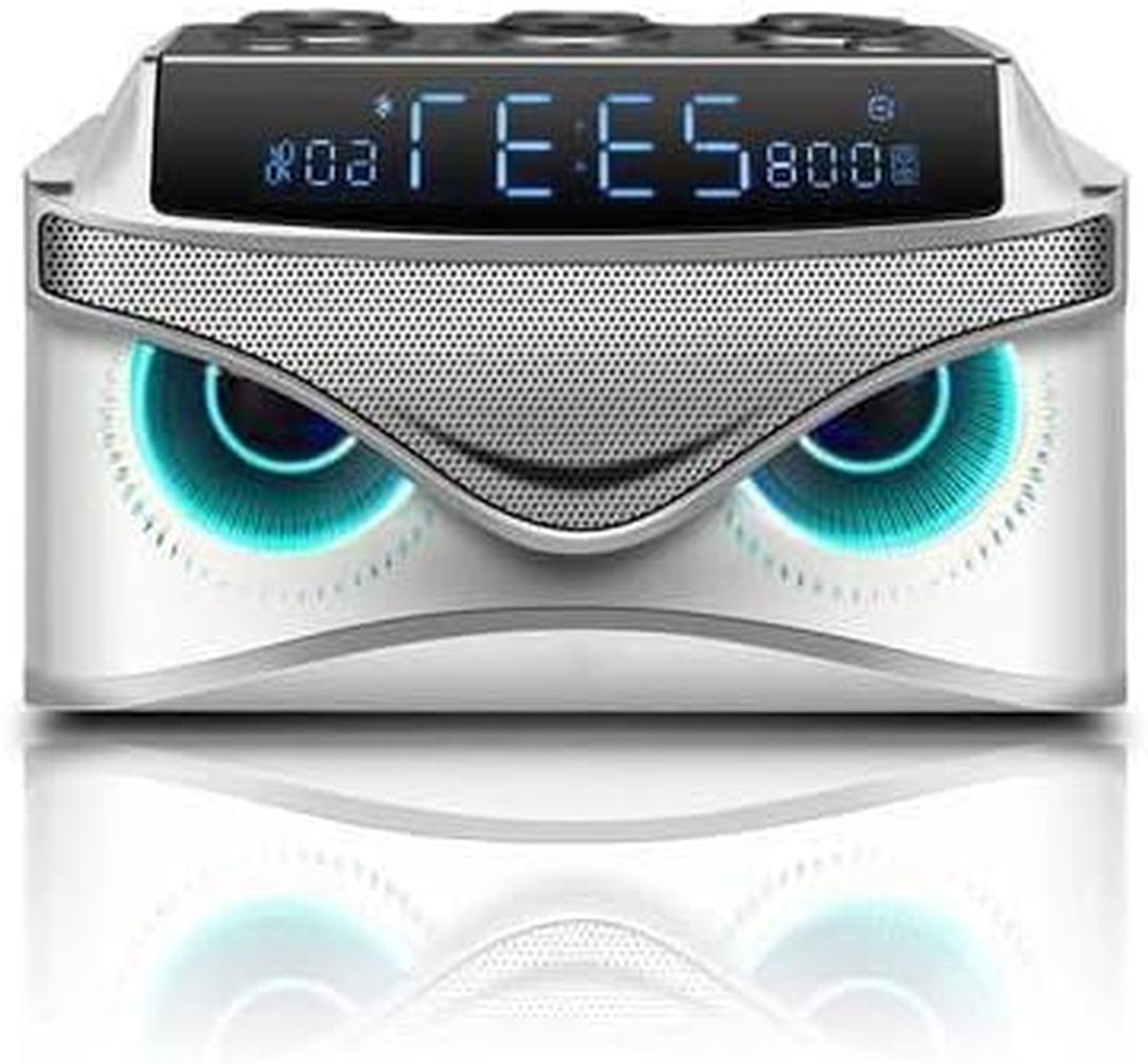 Digitale Wekker - Wekkerradio met Bluetooth - Wakker Worden - Bionisch Adelaarsoog Ontwerp - Groot Scherm - Wit