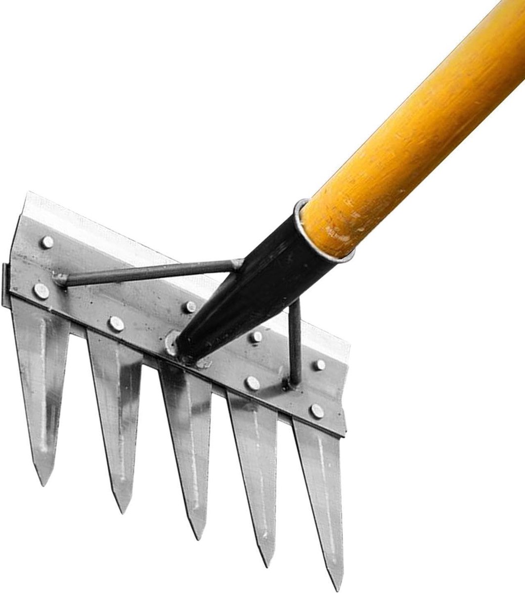 Handmatige Onkruidsteker - Onkruidtrekker Tuin - Onkruid Verwijderen - Modulaire Snelwissel - 5 Tanden - Metaal